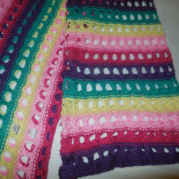 Pullover Sweater NWT  Summer Rainbow Tunic See-through Knit Top - Picture 6 of 7